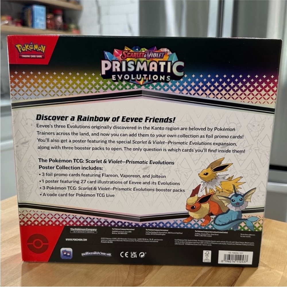 New! Pokemon TCG Scarlet & Violet 8.5 Prismatic Evolutions Poster Collection - Picture 8 of 11